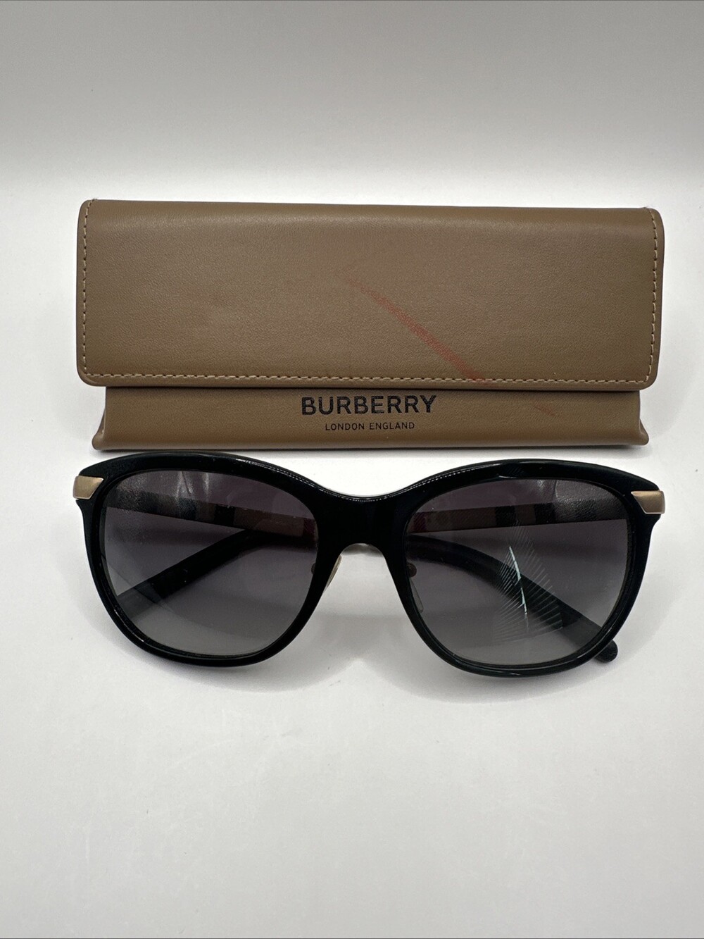 Classic BURBERRY B 4169-Q 3001/13 Black Gold SUNGLASSES with Case - FRAME 57-18